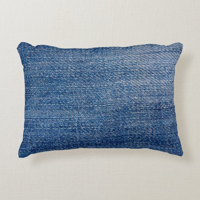 Jeans Stoff denim Struktur blau Dekokissen (Vorderseite)