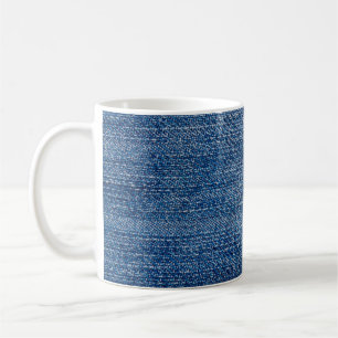 Jeans Stoff denim Struktur blau Kaffeetasse