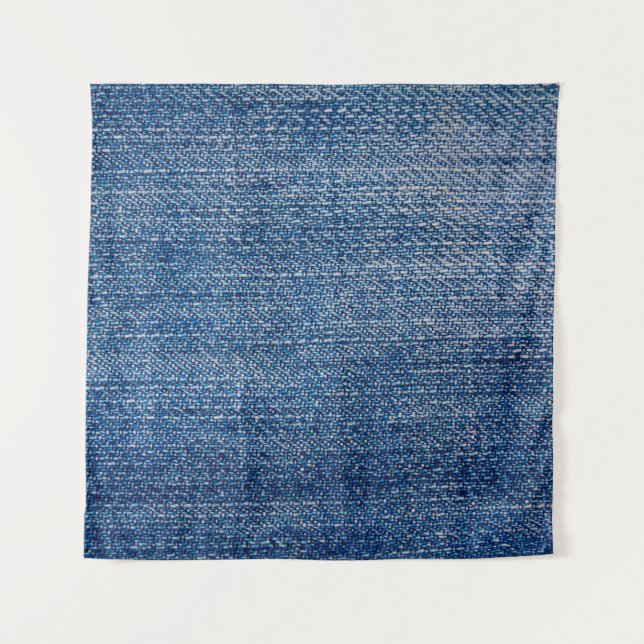 Jeans Stoff denim Struktur blau Wandteppich (Vorderseite)