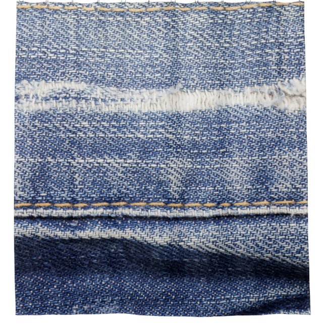 Jeans strukturieren Hintergrund. Duschvorhang (Vorderseite)
