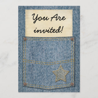 Jeans-Taschen-Party Einladungen