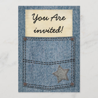 Jeans-Taschen-Party Einladungen