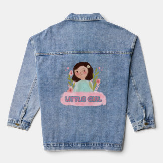 Jeansjacke mit Kleines-Mädchen-Design