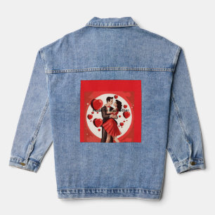 Jeansjacke mit romantischem Design