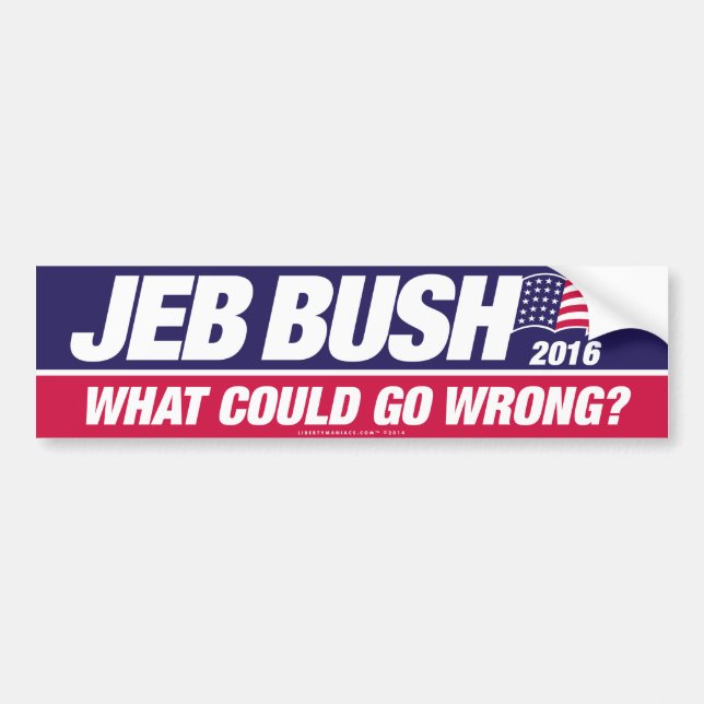 Jeb Bush 2016 Autoaufkleber (Vorne)