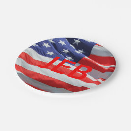 Jeb Running for President American Flag Plate Pappteller
