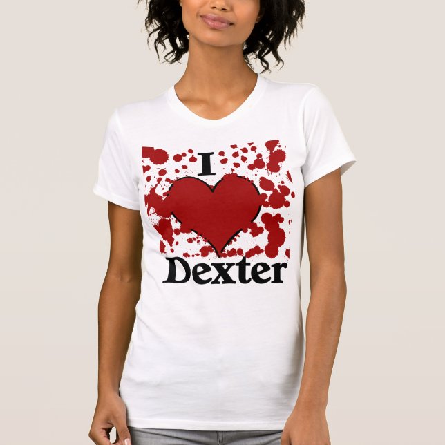 J'éclabousse le T-shirt de Dexter de coeur (Devant)