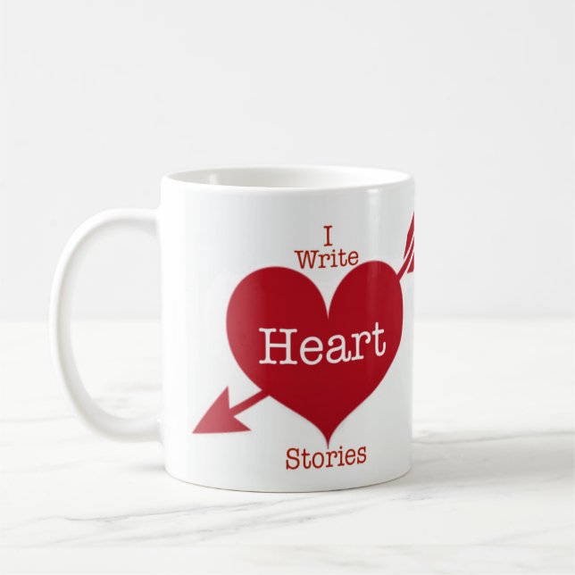 J'écris des histoires de coeur Mug (Gauche)