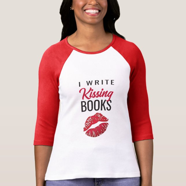 J'ÉCRIS T T-shirt Kissing Books (Devant)
