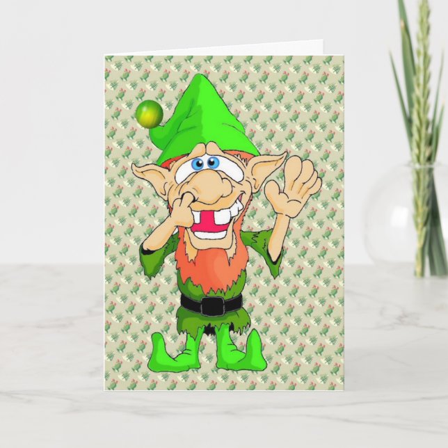 Jed the Twisted Elf Feiertagskarte (Vorderseite)
