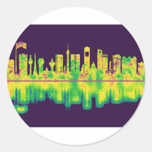 Jeddah Saudi Arabia Skyline Runder Aufkleber