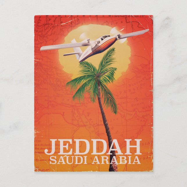 Jeddah Saudi Arabien Reiseplakat Postkarte (Vorderseite)