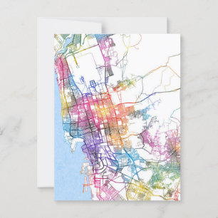 Jeddah Saudi-Arabien Stadtkarte Postkarte
