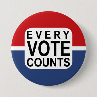 Jede Abstimmung zählt Knopf Button