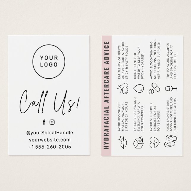 Jede beliebige Farbe für das Logo HydraFacial Afte (Vorne & Hinten)