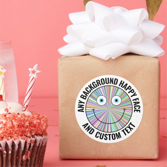 Jede beliebige Farbe, jedes gelbe Hintergrund (BLK Runder Aufkleber (Party)