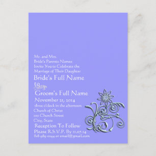Jede benutzerdefinierte Farbe Periwinkle Blue Flor Postkarte
