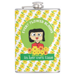 jede Blume blüht in ihrer eigenen Zeit Flachmann