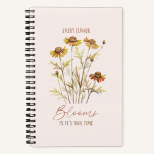 Jede Blume blüht in ihrer eigenen Zeit - rustikale Notizbuch