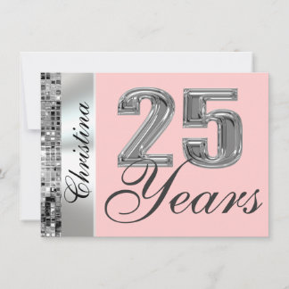 Jede Farbe & 25 Jahre Geburtstagsparty Einladung