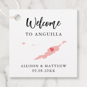 Jede Farbe Anguilla Hochzeitungs-Begrüßungstasche Geschenkanhänger