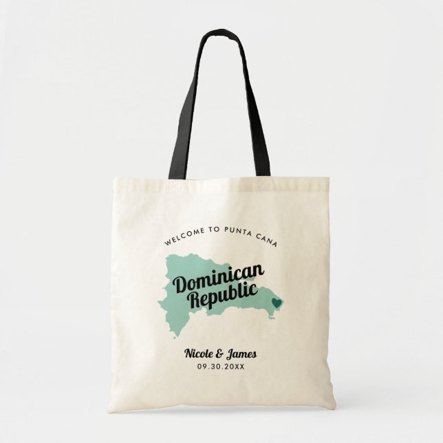 Jede Farbe Dominikanische Republik Hochzeitsnahrun Tragetasche (Vorne)