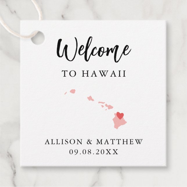 Jede Farbe Hawaii Hochzeitungs-Begrüßungstasche Geschenkanhänger (Vorderseite)