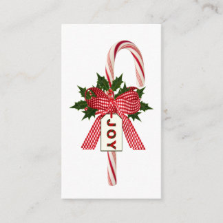 Jede Farbe Hintergrund Candy Cane "Joy" Weihnachte Begleitkarte
