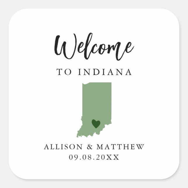 Jede Farbe Indiana Hochzeitsjacke oder -box Quadratischer Aufkleber (Vorderseite)