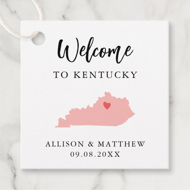 Jede Farbe Kentucky Hochzeitungs-Begrüßungstasche Geschenkanhänger (Vorderseite)