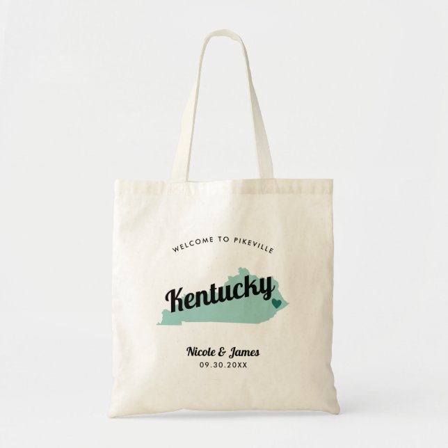 Jede Farbe Kentucky Karte Hochzeitungs-Begrüßungst Tragetasche (Vorne)