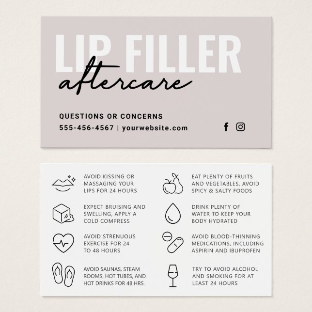 Jede Farbe Lip Filler-Instruktion nach der Pflege  (Vorne & Hinten)