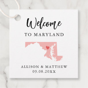 Jede Farbe Maryland Hochzeitungs-Begrüßungstasche Geschenkanhänger