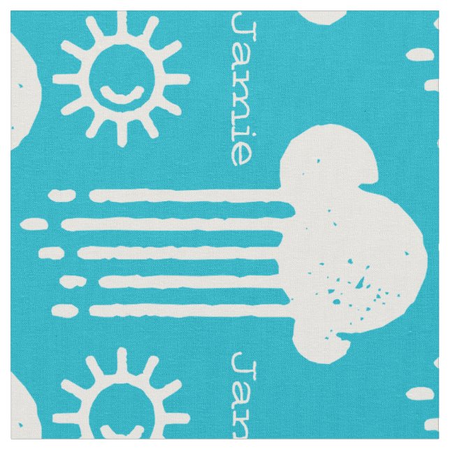 Jede Farbe meines Sonnenscheins Regen Cloud Person Stoff (Nahaufnahme)