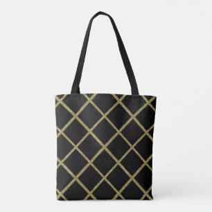 Jede Farbe mit Gold Glitzer Grid Tasche