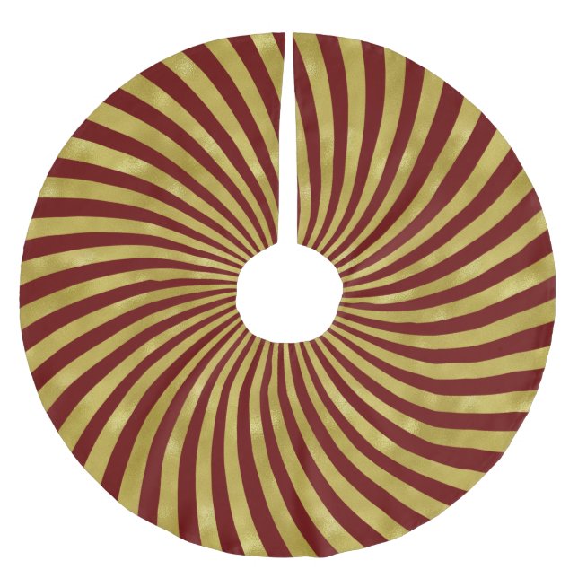 Jede Farbe mit goldenen Streifen Polyester Weihnachtsbaumdecke (Vorderseite)