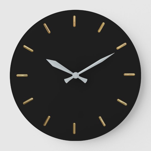 Jede Farbe mit großen Gold-Ticks Große Wanduhr (Vorderseite)