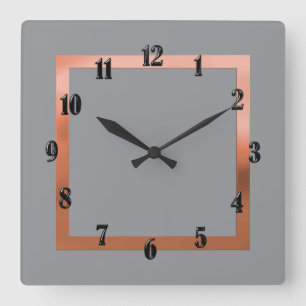 Jede Farbe mit Kupferschnur Quadratische Wanduhr