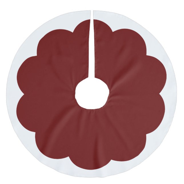 Jede Farbe mit weißem ScalloEdge Polyester Weihnachtsbaumdecke (Vorderseite)