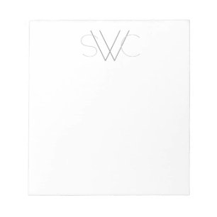 Jede Farbe - Modernes Monogramm-Notizbuch Notizblock