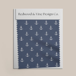 Jede Farbe Navy und White Nautical Anchor Print Stoff