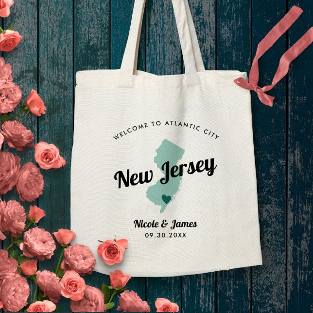 Jede Farbe New Jersey Karte Hochzeitsnahrung Begrü Tragetasche (Von Creator hochgeladen)