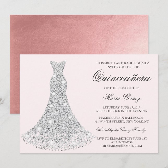 JEDE FARBE - Quinceanera Birthday Einladung (Vorne/Hinten)