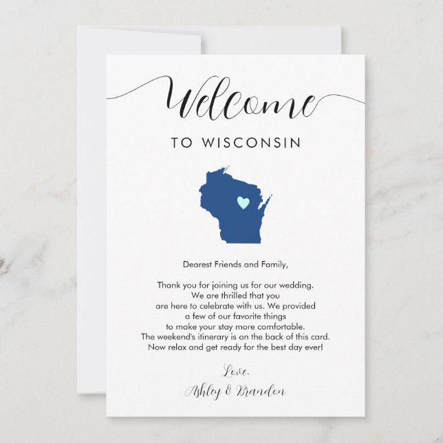 Jede Farbe Wisconsin Hochzeitstag Begrüßungsreise (Vorderseite)