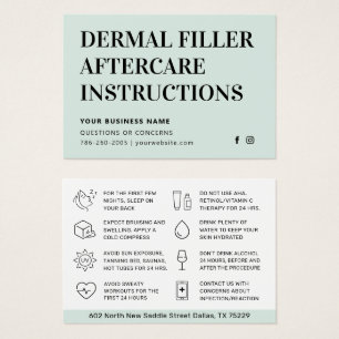 Jede farbenprächtige, dermale Botox-Aftercare-Kart