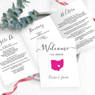 Jede Farbtabelle des Ohio Staat Hochzeitstag Begrü Dreifach-gefaltete Programmkarte