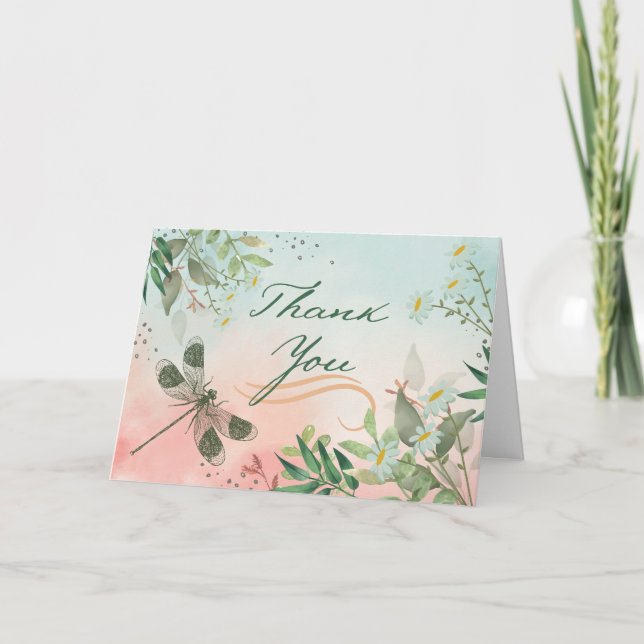 Jede Gelegenheit danke Ihnen Dragonfly Daisies Karte (Vorderseite)