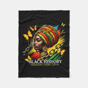 Jede Kette brechen Black History Month Frauen Bla Fleecedecke