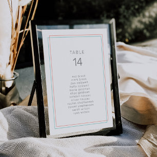 JEDE Koralle und Aquamarine Hochzeitssattelkarten