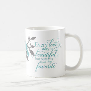Jede Liebesgeschichte ist schöne Typografie Kaffeetasse